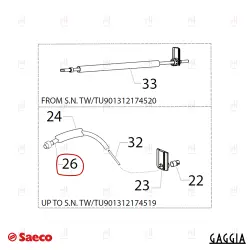 PTFE HOSE ø 2x4 L250mm WITH BUSHING GAGGIA BRERA image