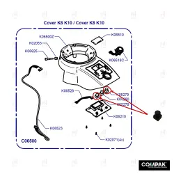 RUBBER BUTTON SIDE COMPAK K8/K10 FRESHLINE image